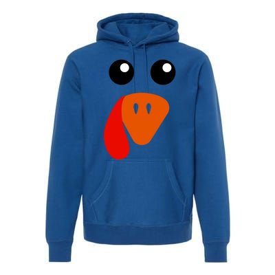 Cute Turkey Face Gift Pilgrim Thanksgiving Day Costume Gift Premium Hoodie