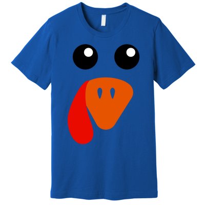 Cute Turkey Face Gift Pilgrim Thanksgiving Day Costume Gift Premium T-Shirt