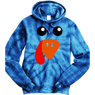 Cute Turkey Face Gift Pilgrim Thanksgiving Day Costume Gift Tie Dye Hoodie