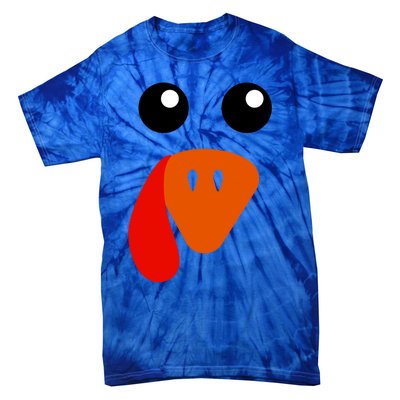 Cute Turkey Face Gift Pilgrim Thanksgiving Day Costume Gift Tie-Dye T-Shirt