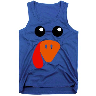 Cute Turkey Face Gift Pilgrim Thanksgiving Day Costume Gift Tank Top