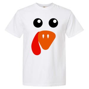 Cute Turkey Face Gift Pilgrim Thanksgiving Day Costume Gift Garment-Dyed Heavyweight T-Shirt