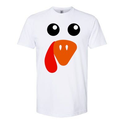 Cute Turkey Face Gift Pilgrim Thanksgiving Day Costume Gift Softstyle® CVC T-Shirt