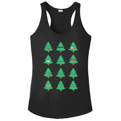 Christmas Tree Funny Emoji Emoticon Ladies PosiCharge Competitor Racerback Tank