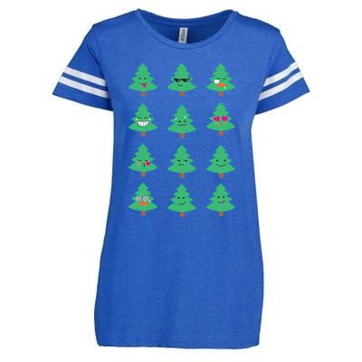 Christmas Tree Funny Emoji Emoticon Enza Ladies Jersey Football T-Shirt