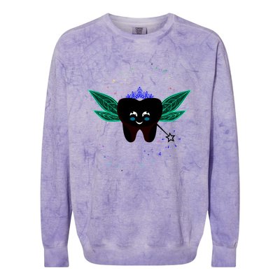 Cute Tooth Fairy Art Funny Dental Hygienist Fantasy Folk Gift Colorblast Crewneck Sweatshirt