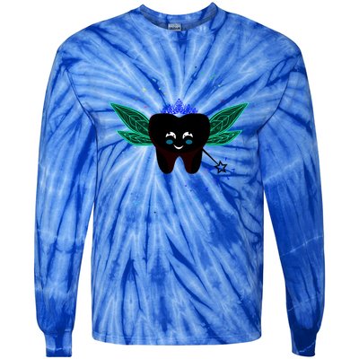 Cute Tooth Fairy Art Funny Dental Hygienist Fantasy Folk Gift Tie-Dye Long Sleeve Shirt