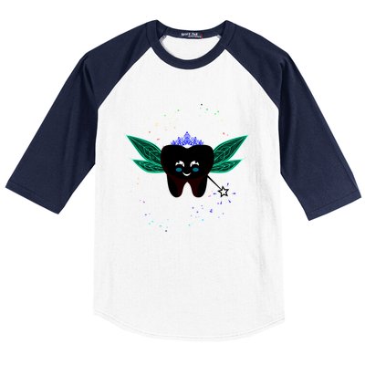 Cute Tooth Fairy Art Funny Dental Hygienist Fantasy Folk Gift Baseball Sleeve Shirt