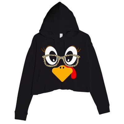 Cute Turkey Face Matching Family Costume Thanksgiving Day Crop Fleece Hoodie