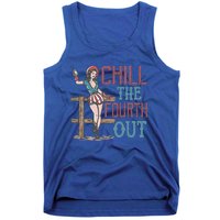 Chill The Fourth Out Retro Western Cowgirl Happy 4th Of July Tank Top