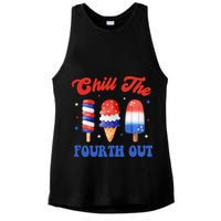 Chill The Fourth Out Funny 4th Of July Icecream Ladies PosiCharge Tri-Blend Wicking Tank