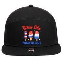 Chill The Fourth Out Funny 4th Of July Icecream 7 Panel Mesh Trucker Snapback Hat