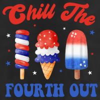 Chill The Fourth Out Funny 4th Of July Icecream 7 Panel Mesh Trucker Snapback Hat