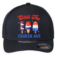 Chill The Fourth Out Funny 4th Of July Icecream Flexfit Unipanel Trucker Cap