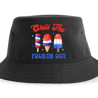Chill The Fourth Out Funny 4th Of July Icecream Sustainable Bucket Hat