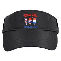 Chill The Fourth Out Funny 4th Of July Icecream Adult Drive Performance Visor