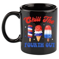 Chill The Fourth Out Funny 4th Of July Icecream 11oz C Handle Ceramic Mug