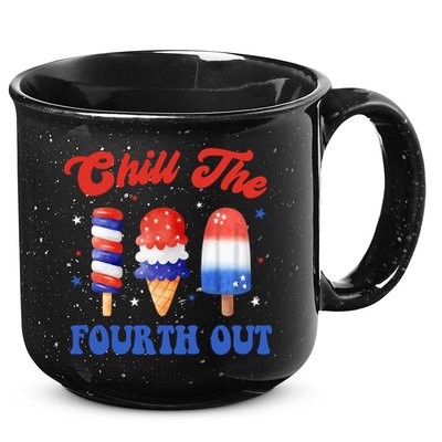 Chill The Fourth Out Funny 4th Of July Icecream 15oz Campfire Ceramic Mug