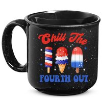 Chill The Fourth Out Funny 4th Of July Icecream 15oz Campfire Ceramic Mug