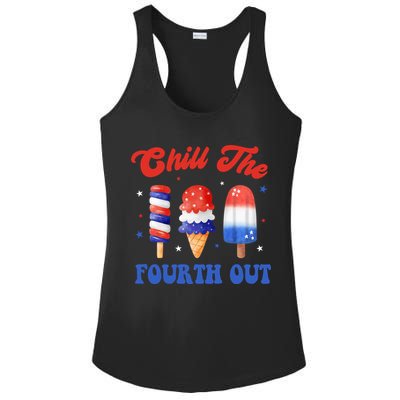 Chill The Fourth Out Funny 4th Of July Icecream Ladies PosiCharge Competitor Racerback Tank