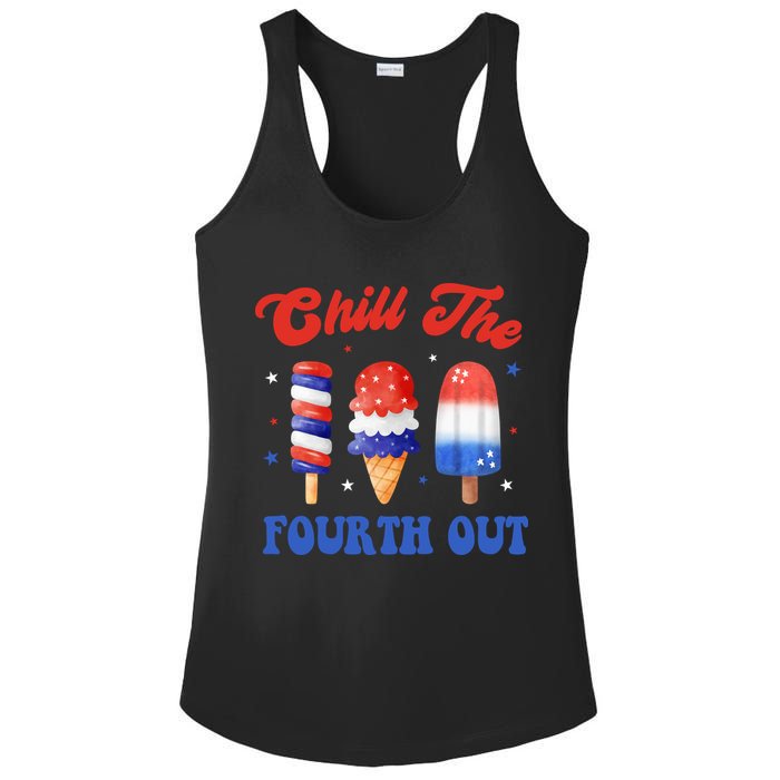 Chill The Fourth Out Funny 4th Of July Icecream Ladies PosiCharge Competitor Racerback Tank