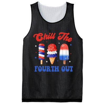 Chill The Fourth Out Funny 4th Of July Icecream Mesh Reversible Basketball Jersey Tank
