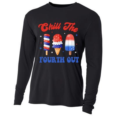 Chill The Fourth Out Funny 4th Of July Icecream Cooling Performance Long Sleeve Crew