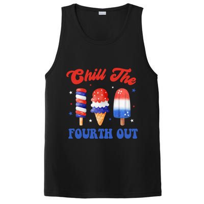 Chill The Fourth Out Funny 4th Of July Icecream PosiCharge Competitor Tank