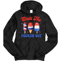 Chill The Fourth Out Funny 4th Of July Icecream Tie Dye Hoodie