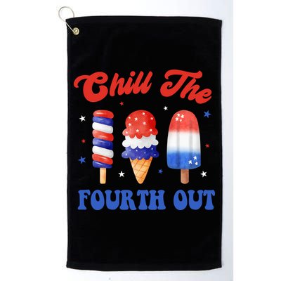 Chill The Fourth Out Funny 4th Of July Icecream Golf Towel