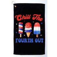 Chill The Fourth Out Funny 4th Of July Icecream Golf Towel