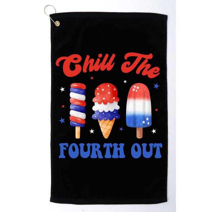 Chill The Fourth Out Funny 4th Of July Icecream Golf Towel