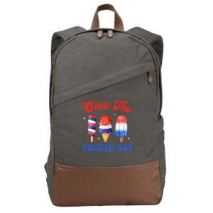 Chill The Fourth Out Funny 4th Of July Icecream Cotton Canvas Backpack