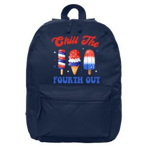 Chill The Fourth Out Funny 4th Of July Icecream 16 in Basic Backpack