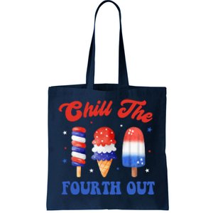 Chill The Fourth Out Funny 4th Of July Icecream Tote Bag