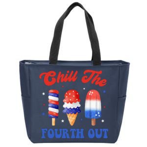 Chill The Fourth Out Funny 4th Of July Icecream Zip Tote Bag