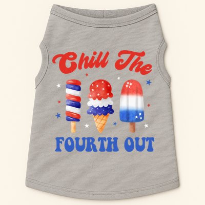 Chill The Fourth Out Funny 4th Of July Icecream Doggie Tank