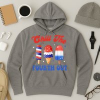 Chill The Fourth Out Funny 4th Of July Icecream Hoodie