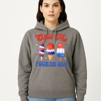 Chill The Fourth Out Funny 4th Of July Icecream Hoodie