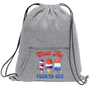 Chill The Fourth Out Funny 4th Of July Icecream Sweatshirt Cinch Pack Bag