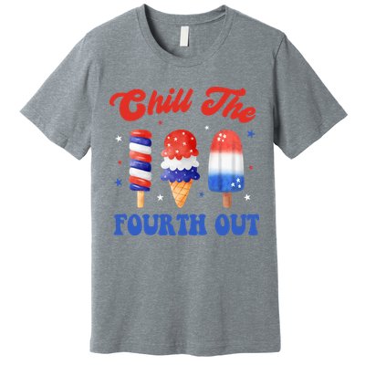 Chill The Fourth Out Funny 4th Of July Icecream Premium T-Shirt