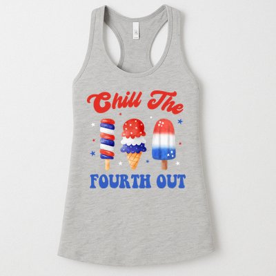 Chill The Fourth Out Funny 4th Of July Icecream Womens Tank Top