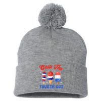 Chill The Fourth Out Funny 4th Of July Icecream Pom Pom 12in Knit Beanie