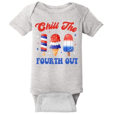 Chill The Fourth Out Funny 4th Of July Icecream Baby Bodysuit