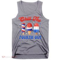 Chill The Fourth Out Funny 4th Of July Icecream Tank Top