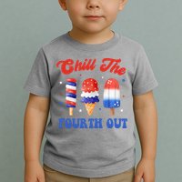 Chill The Fourth Out Funny 4th Of July Icecream Toddler T-Shirt