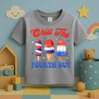 Chill The Fourth Out Funny 4th Of July Icecream Toddler T-Shirt
