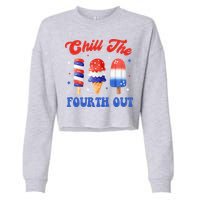 Chill The Fourth Out Funny 4th Of July Icecream Cropped Pullover Crew