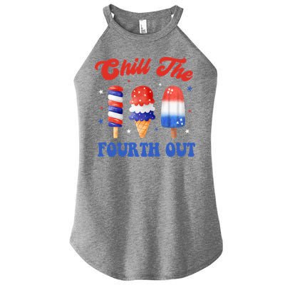 Chill The Fourth Out Funny 4th Of July Icecream Women's Perfect Tri Rocker Tank