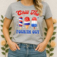 Chill The Fourth Out Funny 4th Of July Icecream Womens T-Shirt
